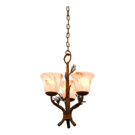 Kalco Three Light Ponderosa Small Piastra Glass Up Chandelier 5044PD/1255